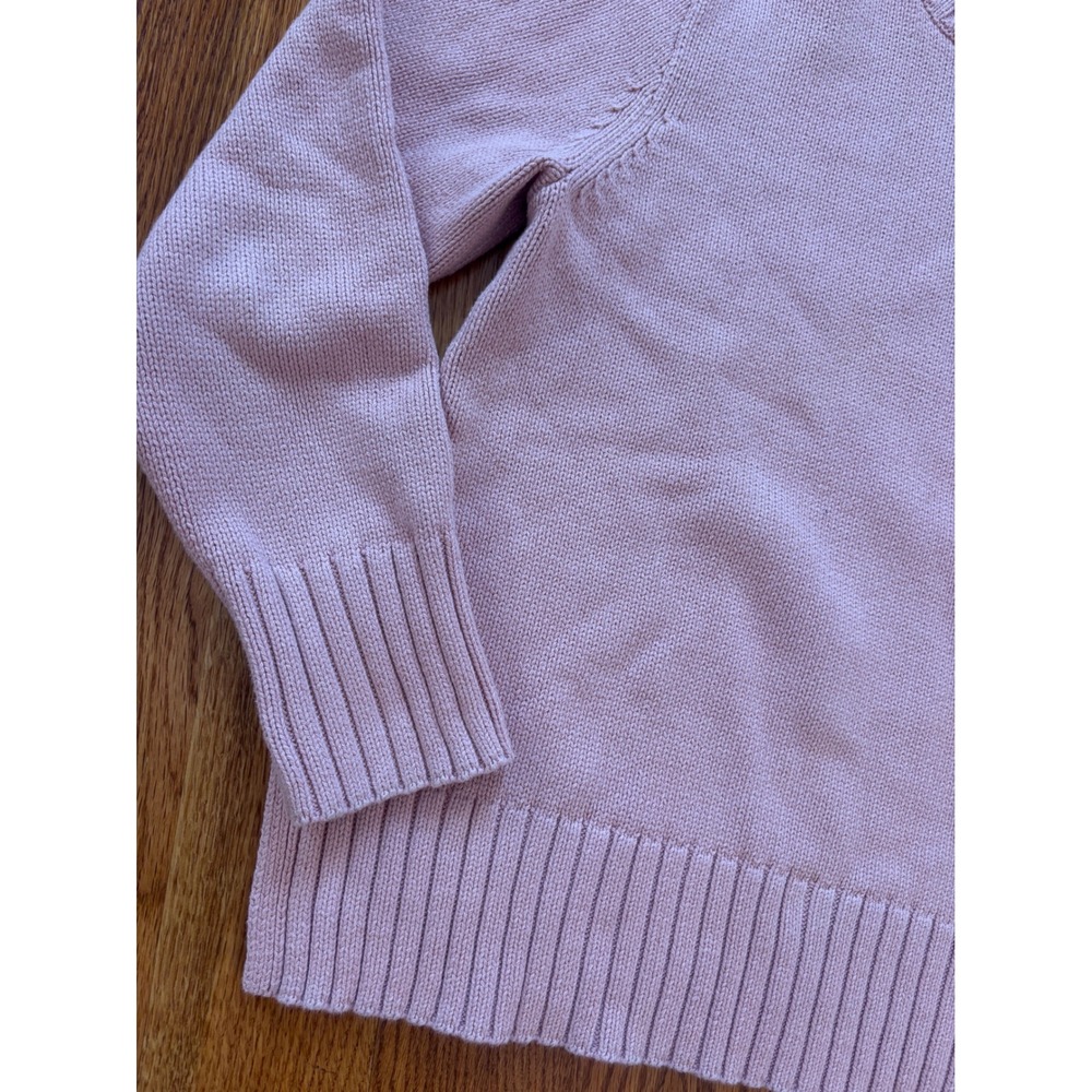 J.Crew Womens Pink Cotton Mock Neck Ribbed Knit Sweater Large L‎ Mauve - Picture 3 of 8